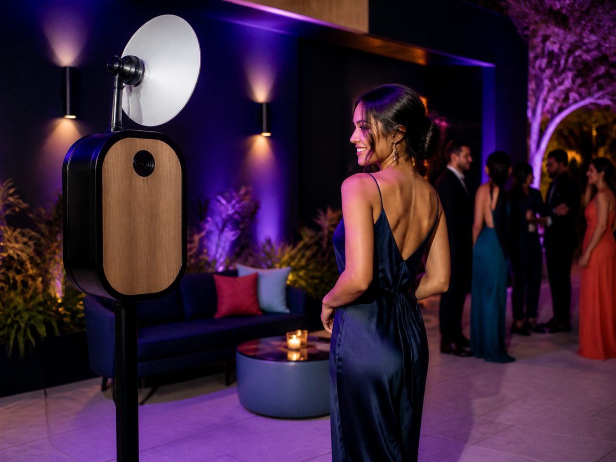 Representative guest photo booth setup for an event