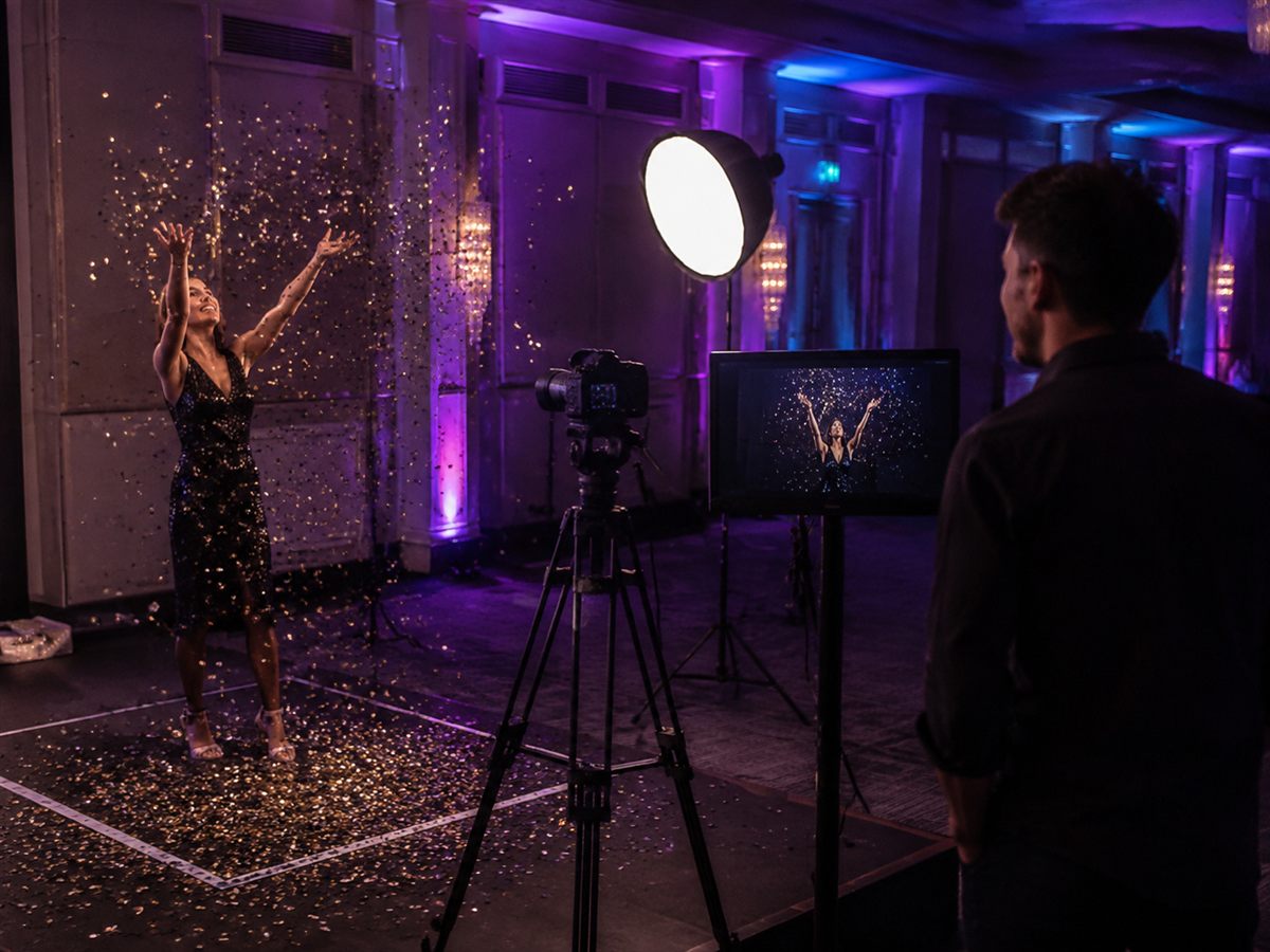 Guest performing a controlled action for a high-frame-rate camera